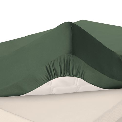 Drap-housse Grand Bonnet 160x200x32 Vert Kaki En Coton