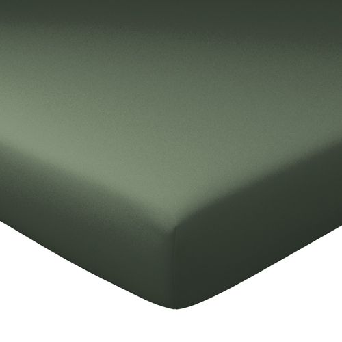 Drap-housse Grand Bonnet 180x200x32 Vert Kaki En Coton