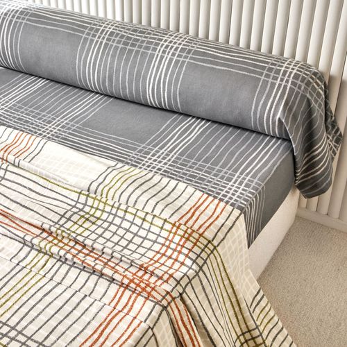 Drap-housse 90x190x28 Gris En Coton