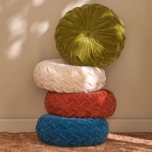 Coussin Rond Vert En Coton