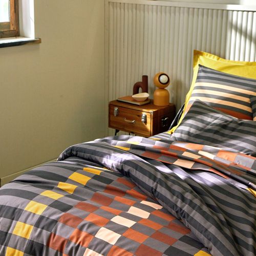 Housse De Couette 140x200 Marron En Coton