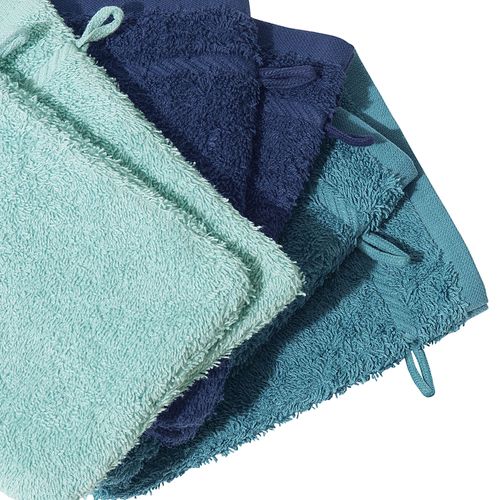 Lot De 6 Gant De Toilette 15x20 Bleu En Acrylique