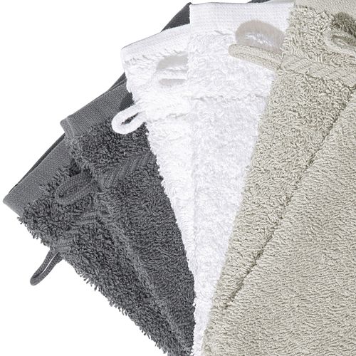 Lot De 6 Gant De Toilette 15x20 Gris En Acrylique