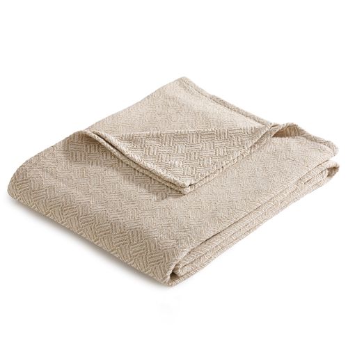 Plaid 150x150 Beige En Coton