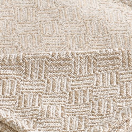 Plaid 150x150 Beige En Coton