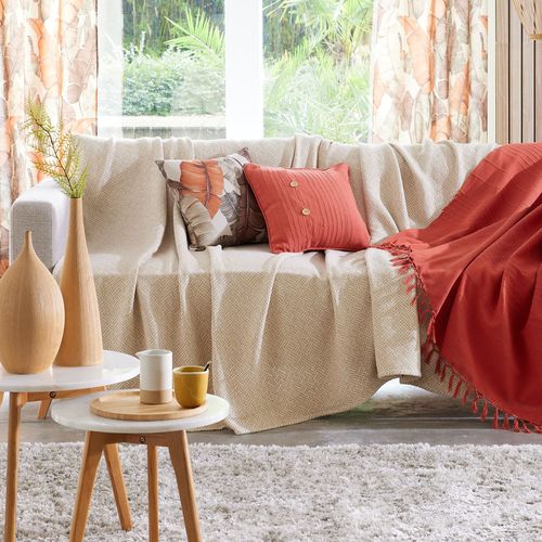 Jeté De Canapé 230x250 Beige En Coton