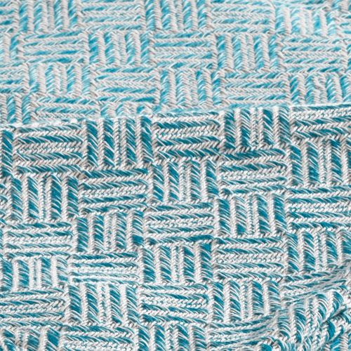 Plaid 150x150 Bleu Canard En Coton