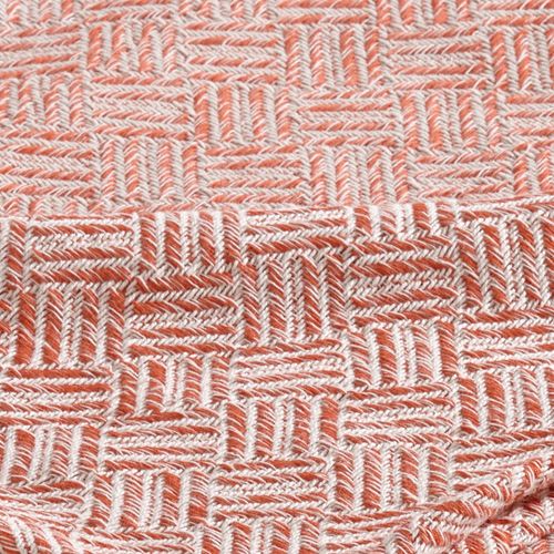 Plaid 150x150 Rouge Tomette En Coton