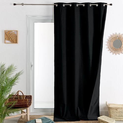 Rideau Occultant 140x260 Noir En Polyester