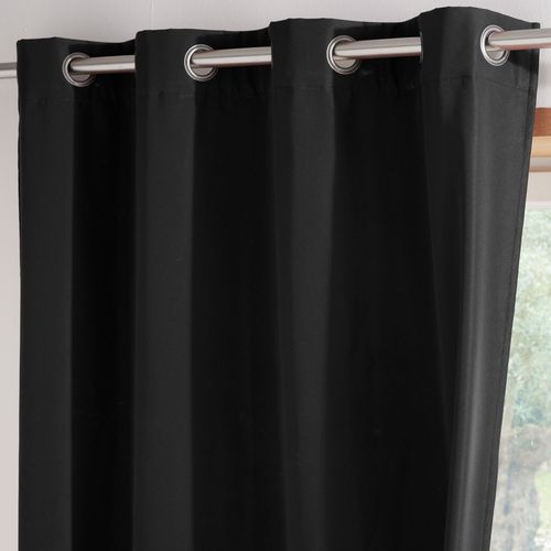 Rideau Occultant 140x260 Noir En Polyester