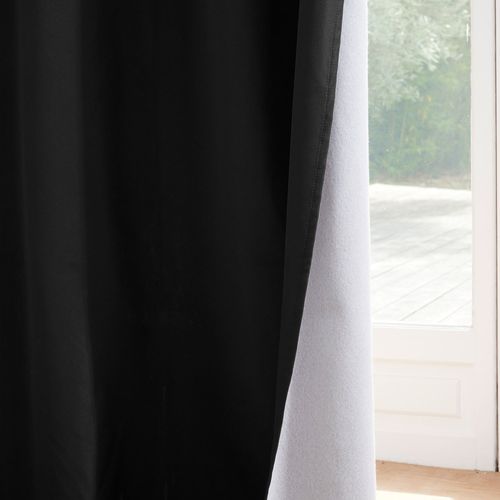 Rideau Occultant 140x260 Noir En Polyester