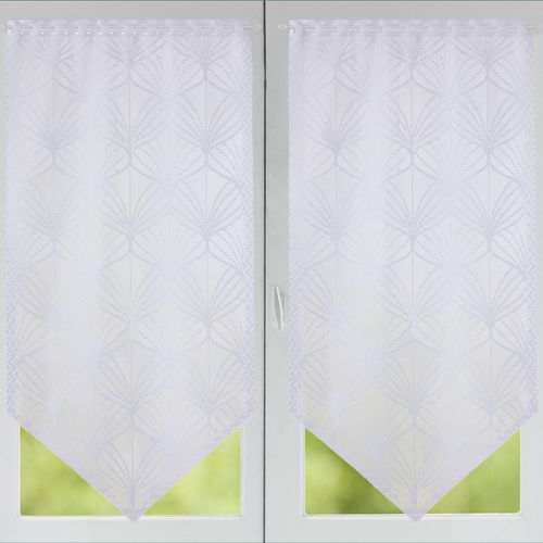 Lot De 2 Voilage Pointe 44x90 Blanc En Polyester