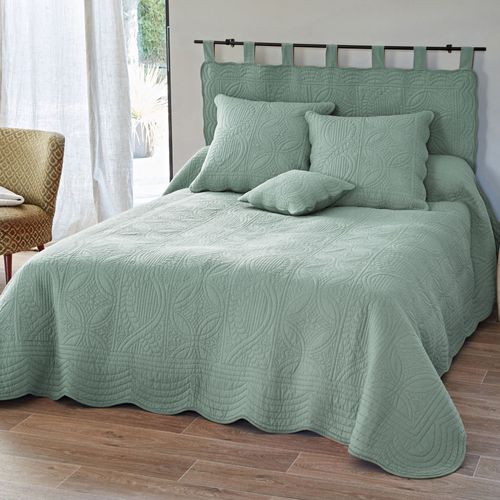 Plaid 150x150 Vert Amande En Coton 370 G/m²