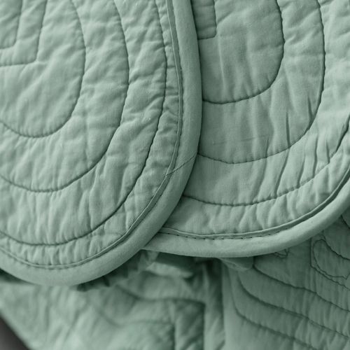 Plaid 150x150 Vert Amande En Coton 370 G/m²