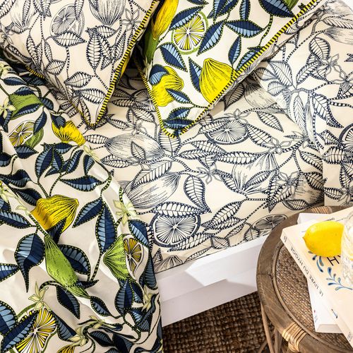 Drap-housse 90x190x28 Jaune Citron En Coton