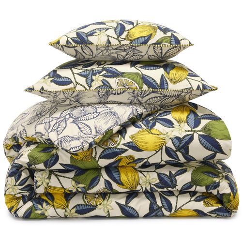 Housse De Couette 140x200 Jaune Citron En Coton