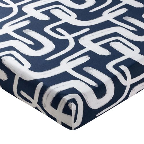 Drap-housse 140x190x28 Bleu Marine En Coton