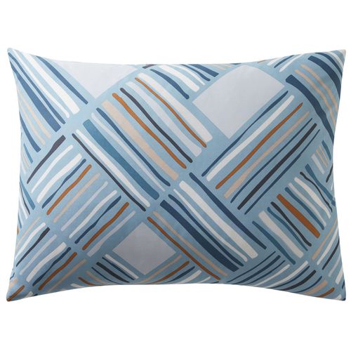 Taie Sac 63x63 Bleu Grisé En Coton