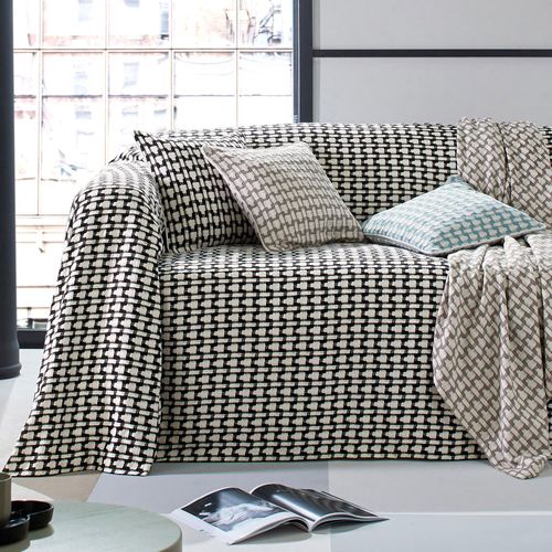 Jeté De Canapé 230x250 Noir En Coton