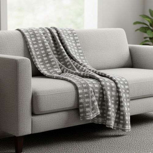 Plaid 150x150 Beige En Coton