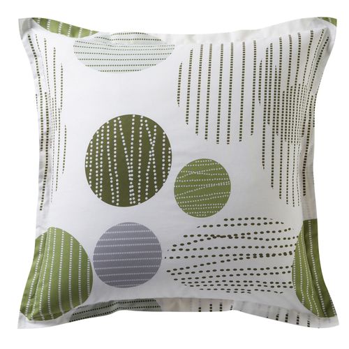 Taie Volant 65x65 Vert En Coton