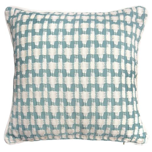 Lot De 2 Housse De Coussin 40x40 Bleu Aqua En Coton