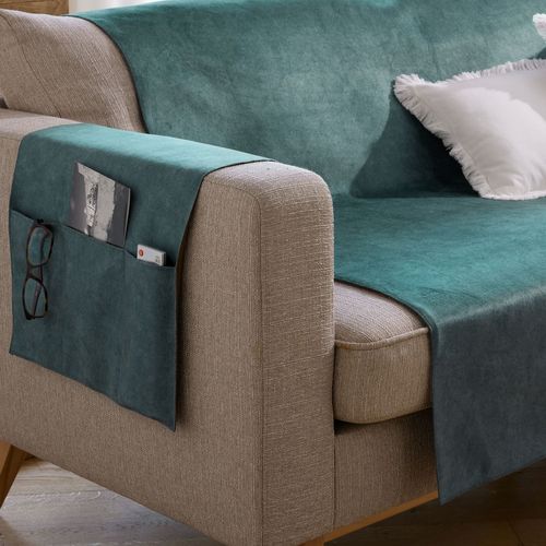 Protège Canapé 110x140 Bleu Artic En Polyester