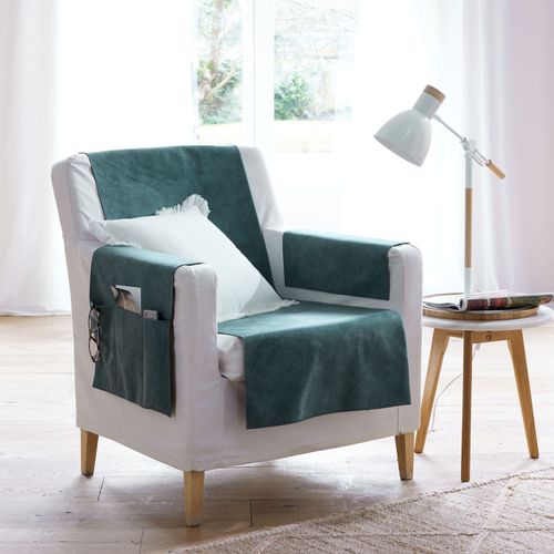 Protège Canapé 110x140 Bleu Artic En Polyester