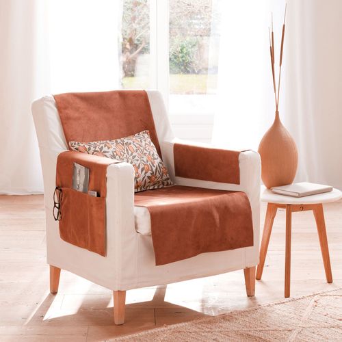 Protège Canapé 110x140 Orange Rouille En Polyester