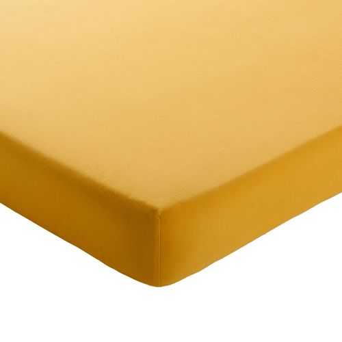 Drap-housse 90x190x28 Jaune Maïs En Coton