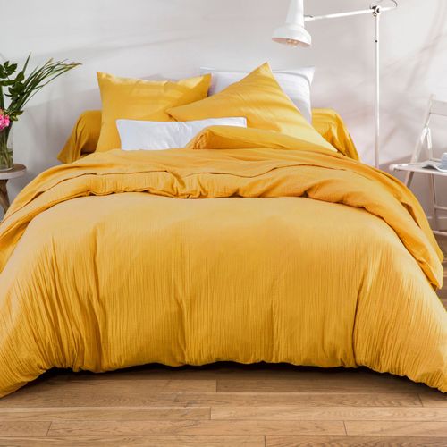 Drap-housse 160x200x28 Jaune Maïs En Coton