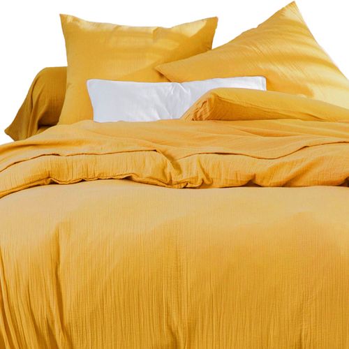 Housse De Couette 240x220 Jaune Maïs En Coton