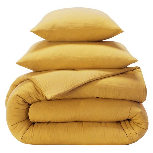 Housse De Couette 240x220 Jaune Maïs En Coton