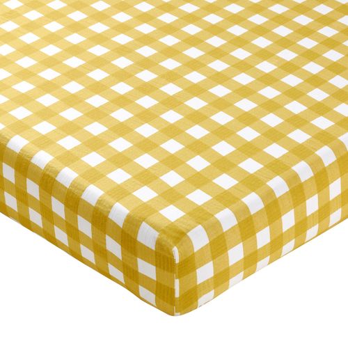 Drap-housse 140x190x28 Jaune Maïs En Coton