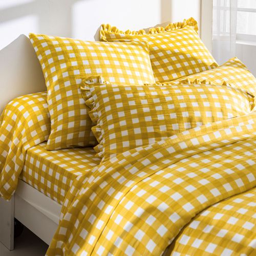 Housse De Couette 140x200 Jaune Maïs En Coton
