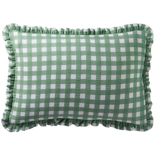 Taie Volant 50x70 Vert Céladon En Coton