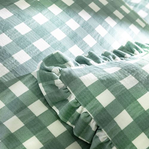 Taie Volant 50x70 Vert Céladon En Coton