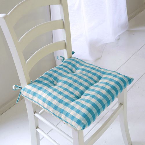 Lot De 2 Galette 40x40 Bleu En Coton