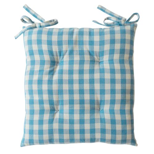 Lot De 2 Galette 40x40 Bleu En Coton