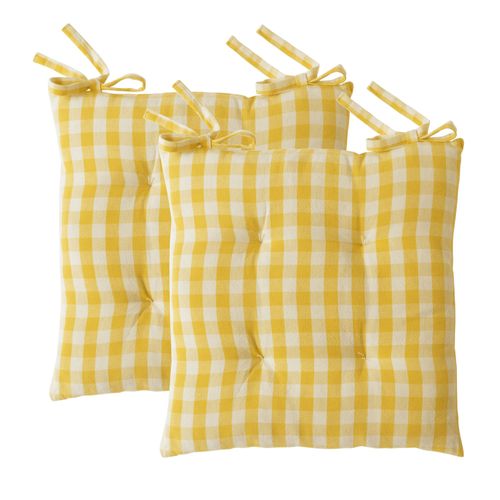 Lot De 2 Galette 40x40 Jaune En Coton