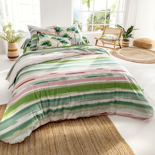 Taie Volant 65x65 Vert En Coton