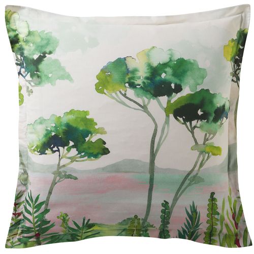 Taie Volant 50x70 Vert En Coton