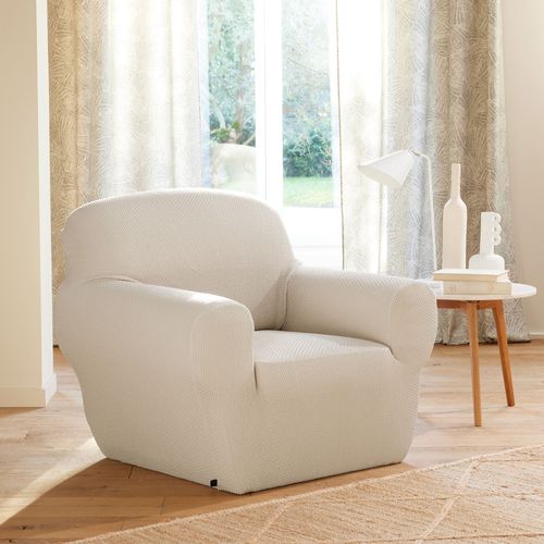 Housse Canapé 4 Places Blanc Écru En Polyester