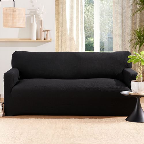 Housse Canapé 4 Places Noir En Polyester