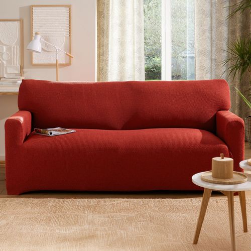 Housse Canapé 3 Places Rouge Tomette En Polyester