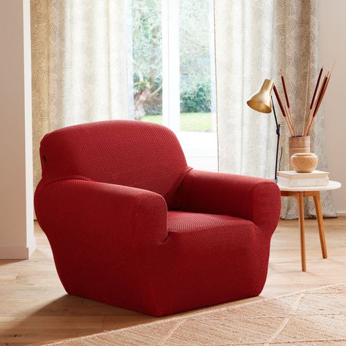 Housse Canapé 3 Places Rouge Tomette En Polyester