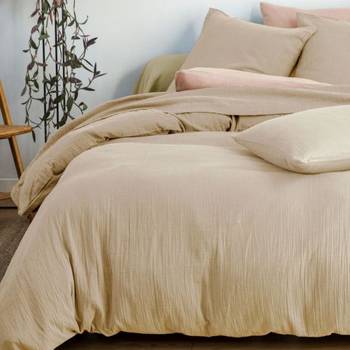 Drap-housse 180x200x28 Beige En Coton