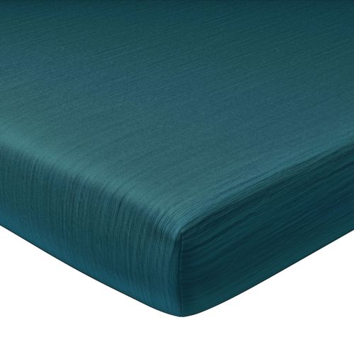 Drap-housse 180x200x28 Bleu Canard En Coton