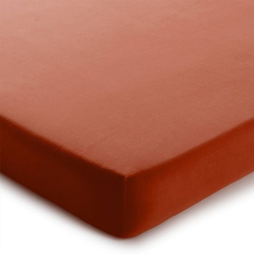 Drap-housse 180x200x28 Orange Terracotta En Coton