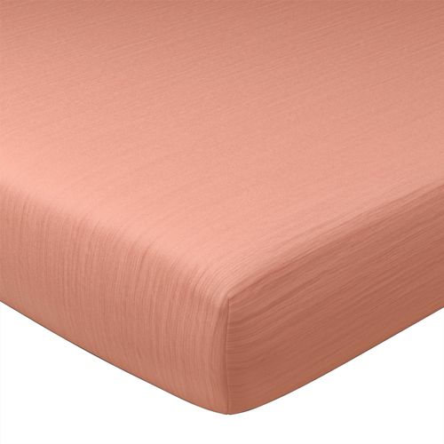Drap-housse 180x200x28 Rose Poudré En Coton